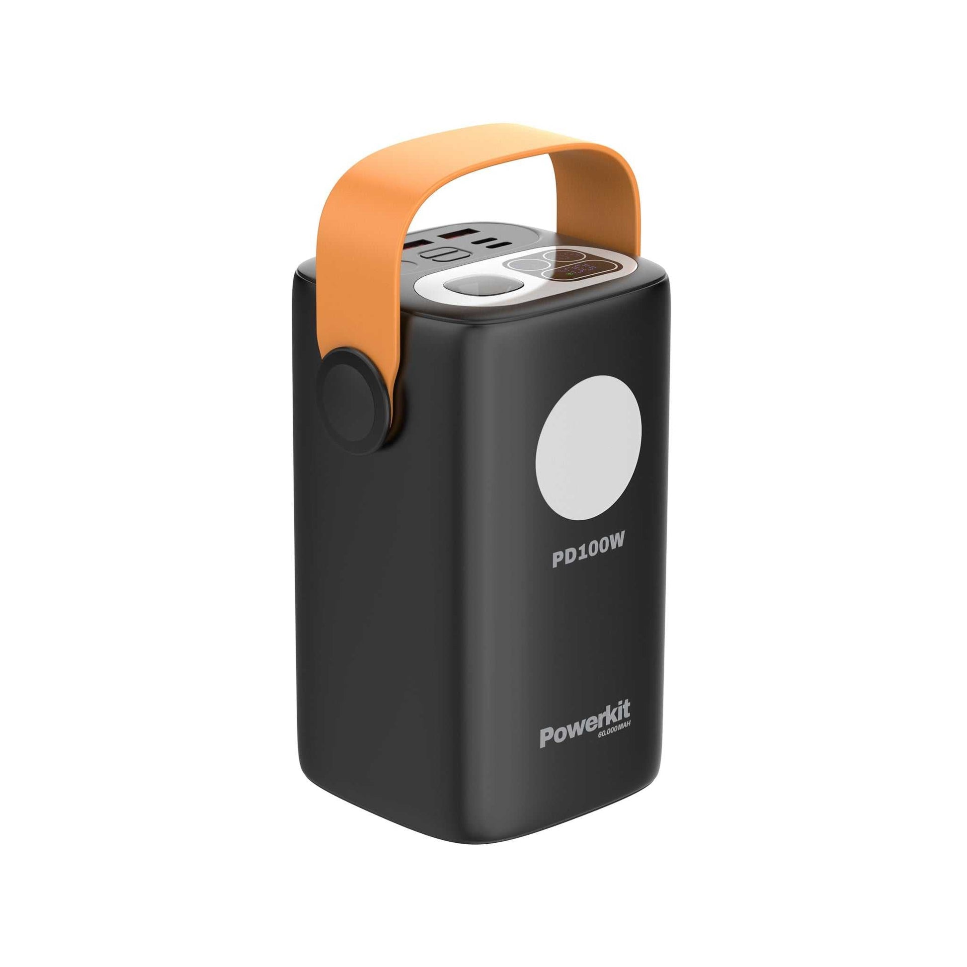 Power Station 60.000 mAh bærbar lynoplader med indbygget display, USB-A og USB-C, 3 enheder opladning, indbygget lommelygte og 100W effekt